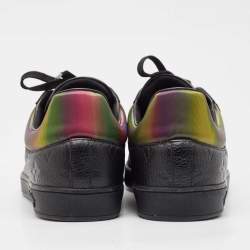 Pre Owned Louis Vuitton Black Monogram Leather Luxembourg Sneakers Size 41