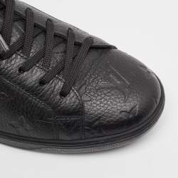 Pre Owned Louis Vuitton Black Monogram Leather Luxembourg Sneakers Size 41