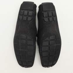 Louis Vuitton Black Damier Embossed Suede Monte Carlo Loafers Size 42.5