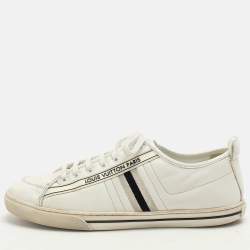 Louis Vuitton White Leather Low Top Sneakers Size 42