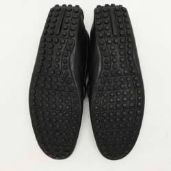 Louis Vuitton Black Damier Embossed Leather Hockenheim Loafers Size 43