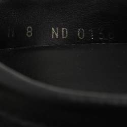 Louis Vuitton Black Leather Logo Embellished Loafers Size 42