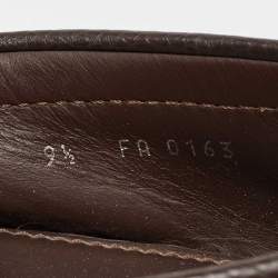 Louis Vuitton Dark Brown Logo Bow Slip on Loafers Size 43.5
