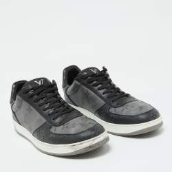 Louis Vuitton Monogram Eclipse and Monogram Reverse Canvas Rivoli Sneakers Size 43