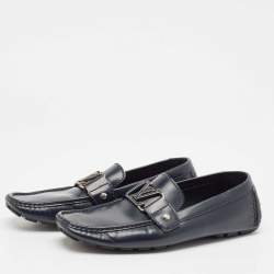 Louis Vuitton Navy Blue Leather Monte Carlo Loafers Size 41
