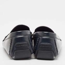 Louis Vuitton Navy Blue Leather Monte Carlo Loafers Size 41