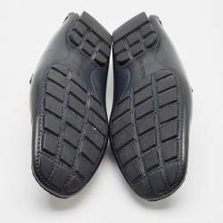 Louis Vuitton Navy Blue Leather Monte Carlo Loafers Size 41