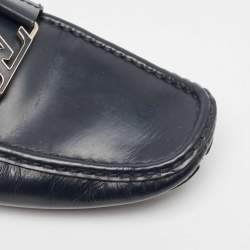 Louis Vuitton Navy Blue Leather Monte Carlo Loafers Size 41