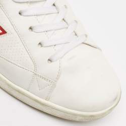 Louis Vuitton White/Red Leather Luxembourg Sneakers Size 42