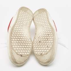 Louis Vuitton White/Red Leather Luxembourg Sneakers Size 42