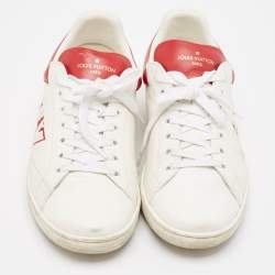 Louis Vuitton White/Red Leather Luxembourg Sneakers Size 42