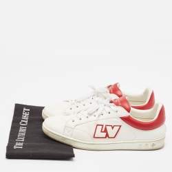 Louis Vuitton White/Red Leather Luxembourg Sneakers Size 42