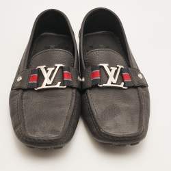 Louis Vuitton Black Leather Monte Carlo Loafers Size 42