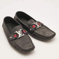 Louis Vuitton Black Leather Monte Carlo Loafers Size 42