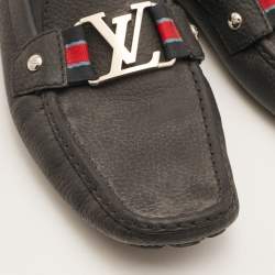 Louis Vuitton Black Leather Monte Carlo Loafers Size 42