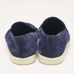 Pre Owned حذاء لوفرز لوي فيتون سويدي أزرق بحري مقاس 40