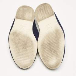 Pre Owned حذاء لوفرز لوي فيتون سويدي أزرق بحري مقاس 40