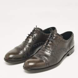 Louis Vuitton Dark Grey Leather Brogues Oxford Size 44