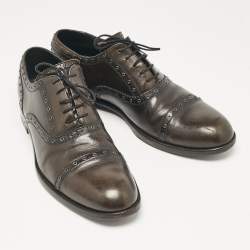 Louis Vuitton Dark Grey Leather Brogues Oxford Size 44