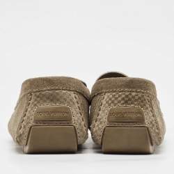 Louis Vuitton Grey Suede Damier Ebene Check Monte Carlo Loafers Size 42