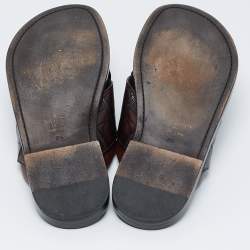 Louis Vuitton Brown Crocodile Leather Foch Sandals Size 43.5