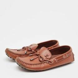 Louis Vuitton Brown Leather Arizona Bow Loafers Size 42