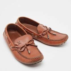 Louis Vuitton Brown Leather Arizona Bow Loafers Size 42