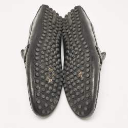 Louis Vuitton Black Leather Monte Carlo Slip On Loafers Size 43