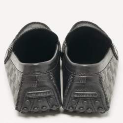 Louis Vuitton Black Leather Monte Carlo Slip On Loafers Size 43