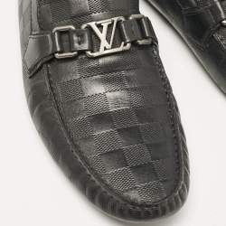 Louis Vuitton Black Leather Monte Carlo Slip On Loafers Size 43