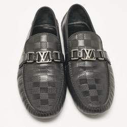 Louis Vuitton Black Leather Monte Carlo Slip On Loafers Size 43