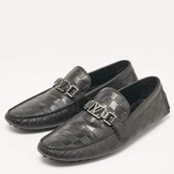 Louis Vuitton Black Leather Monte Carlo Slip On Loafers Size 43