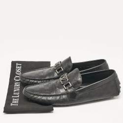 Louis Vuitton Black Leather Monte Carlo Slip On Loafers Size 43