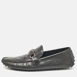 Louis Vuitton Black Leather Monte Carlo Slip On Loafers Size 43