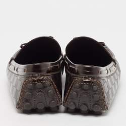 Louis Vuitton Brown  Damier Leather Bow Slip On Loafers Size 43.5