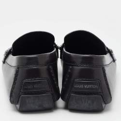 Louis Vuitton Black Leather Monte Carlo Loafers Size 44