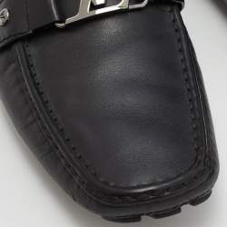 Louis Vuitton Black Leather Monte Carlo Loafers Size 44