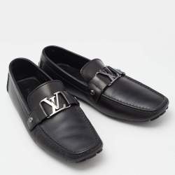 Louis Vuitton Black Leather Monte Carlo Loafers Size 44