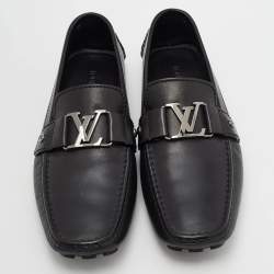 Louis Vuitton Black Leather Monte Carlo Loafers Size 44