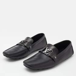 Louis Vuitton Black Leather Monte Carlo Loafers Size 44