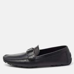 Louis Vuitton Black Leather Monte Carlo Loafers Size 44