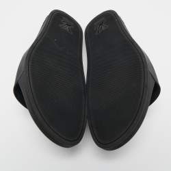 Louis Vuitton Black/Grey Rubber Graphite Waterfront Flat Slides Size 45