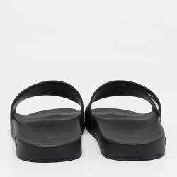 Louis Vuitton Black/Grey Rubber Graphite Waterfront Flat Slides Size 45
