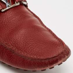 Louis Vuitton Burgundy Leather Hockenheim Loafers Size 44