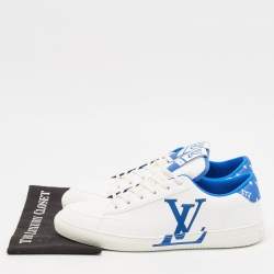 Louis Vuitton White Faux Leather Charlie Sneakers Size 46