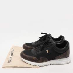 Louis Vuitton Black/Brown Monogram Canvas and Leather Run Away Low Top Sneakers Size 41