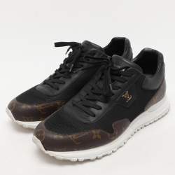 Louis Vuitton Black/Brown Monogram Canvas and Leather Run Away Low Top Sneakers Size 41