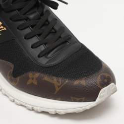 Louis Vuitton Black/Brown Monogram Canvas and Leather Run Away Low Top Sneakers Size 41