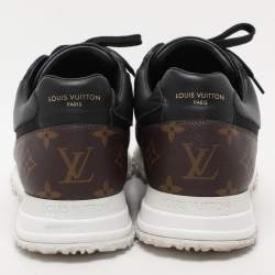 Louis Vuitton Black/Brown Monogram Canvas and Leather Run Away Low Top Sneakers Size 41