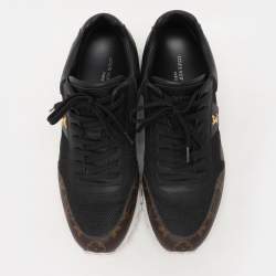 Louis Vuitton Black/Brown Monogram Canvas and Leather Run Away Low Top Sneakers Size 41